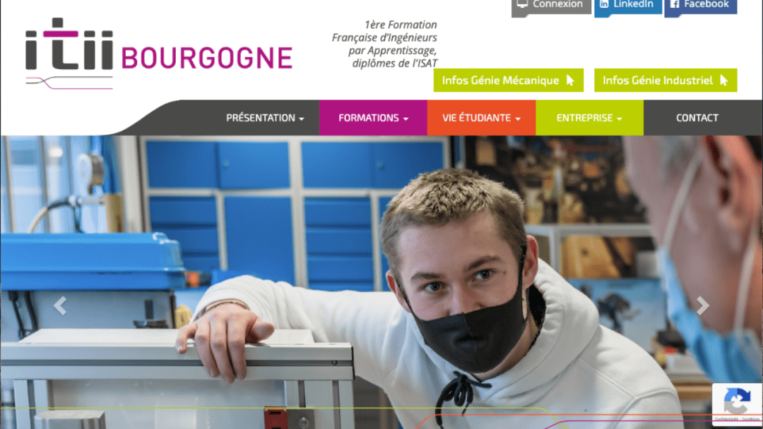 Conception d'un site internet pour ITII Bourgogne, formation d'ingénieurs par apprentissage