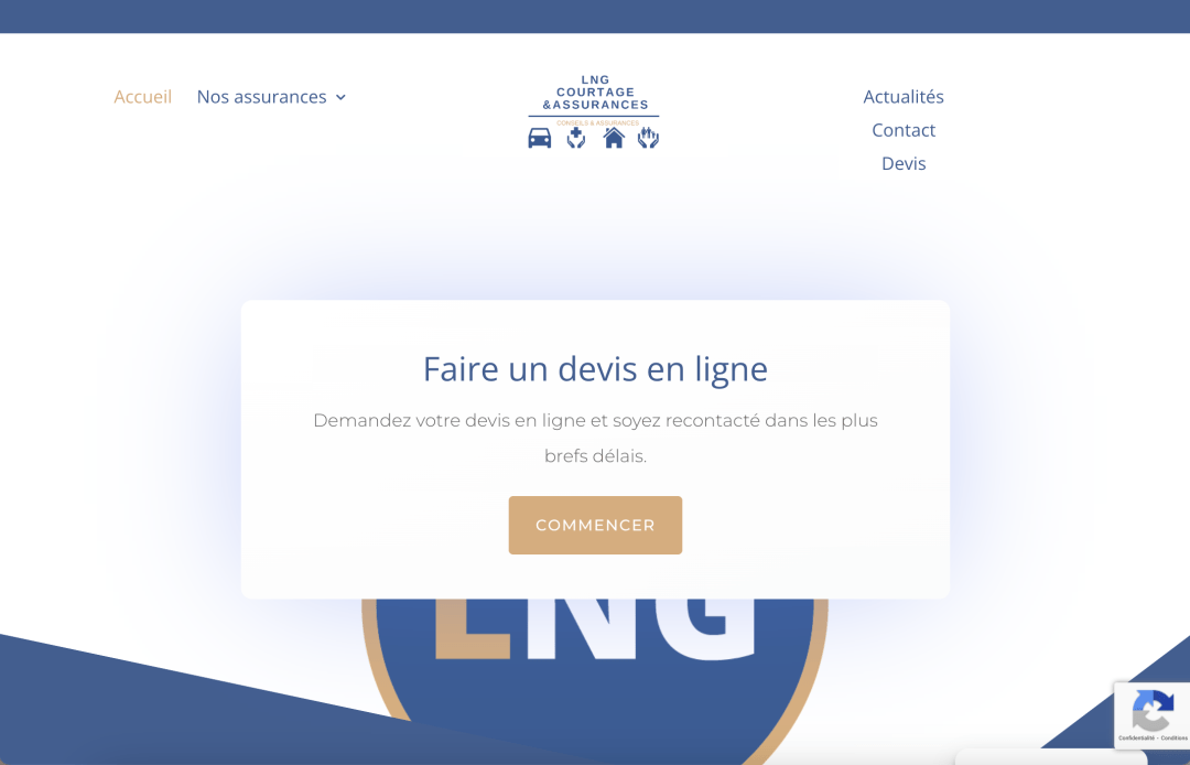 Création du site Internet pour LNG Courtage et Assurances