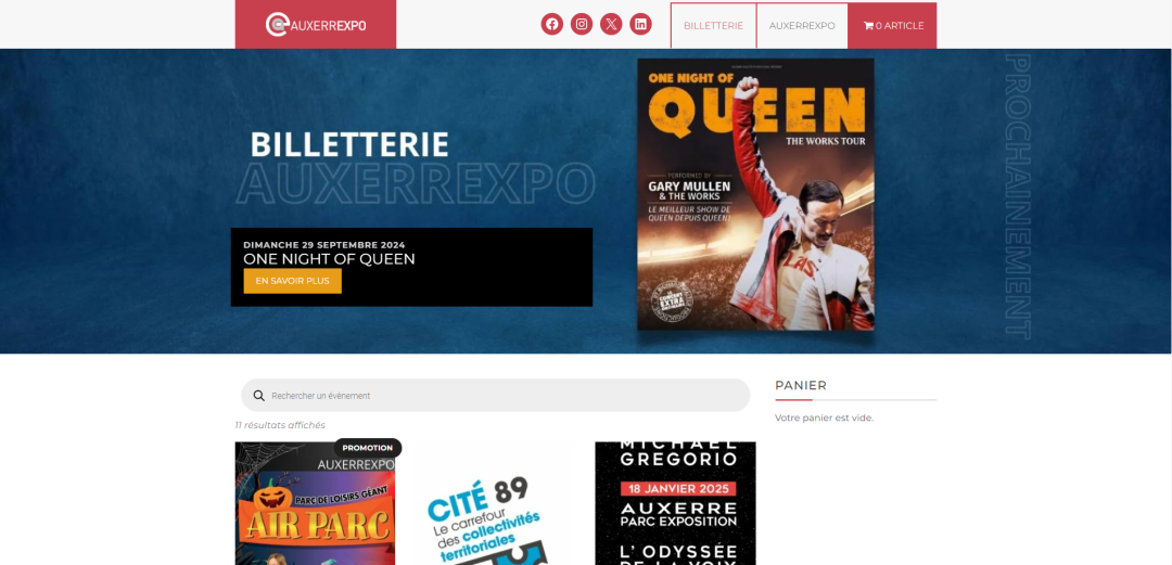 Billetterie Auxerrexpo